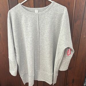 Spanx New Large Gray Oversized 3/4 sleeve Sweatshirt